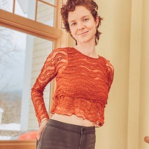 Lace Top in Burnt Orange